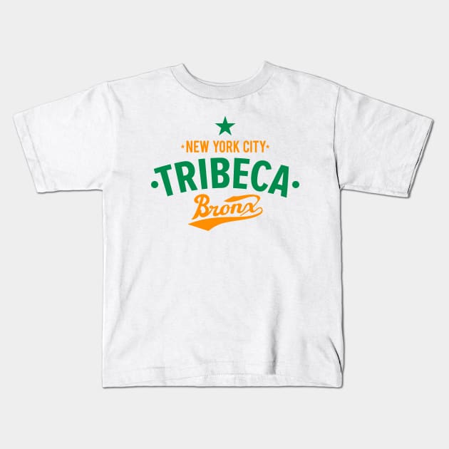 Tribeca Manhattan Logo -  Authentic NYC Vibes - Minimal Style Kids T-Shirt by Boogosh